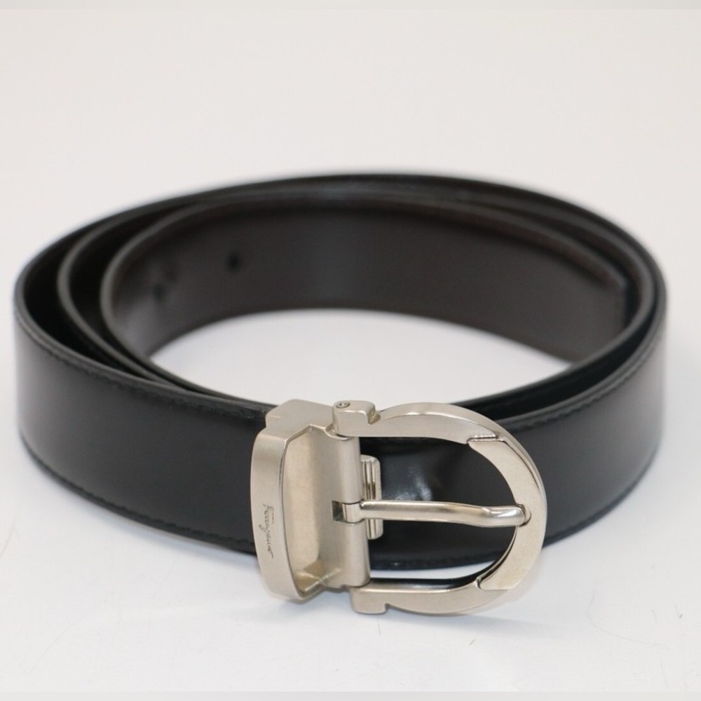 Salvatore Ferragamo Gancini Reversible black\dark brown adjustable men’s belt